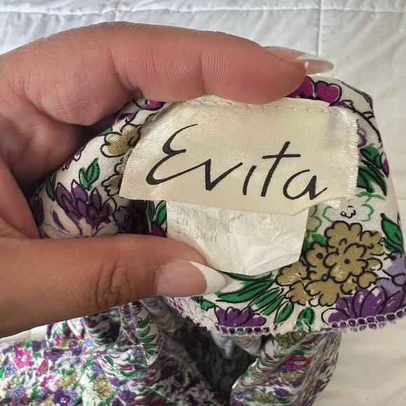 Evita Women's Vintage Retro 80s 90s Floral Button Up Dress Multicolor Size 13 - Picture 5 of 8